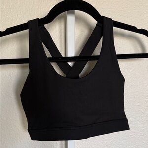 Running Girl Black Racerback Sports Bra XS